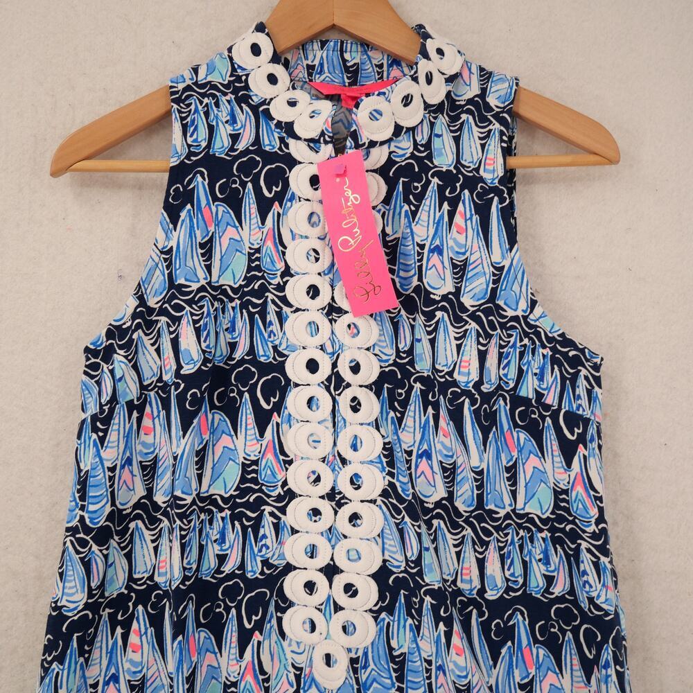 NEW Lilly Pulitzer Women's 2 Dress Jane Shift Low Tide Navy Preppy Resort Wear - Picture 3 of 11
